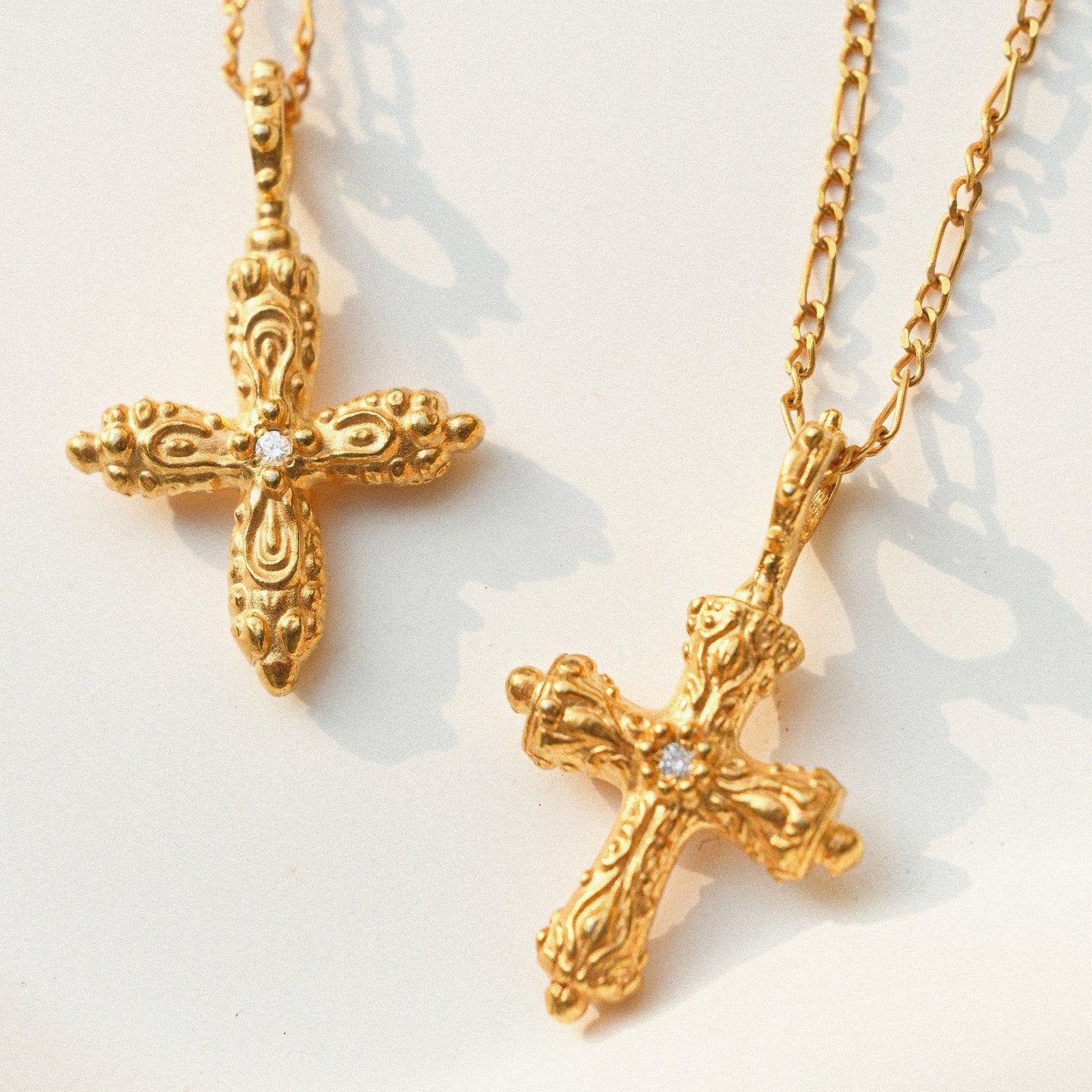 Diamond Ornament Cross Necklace