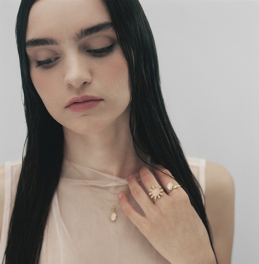 Oval Rose Quartz Ring