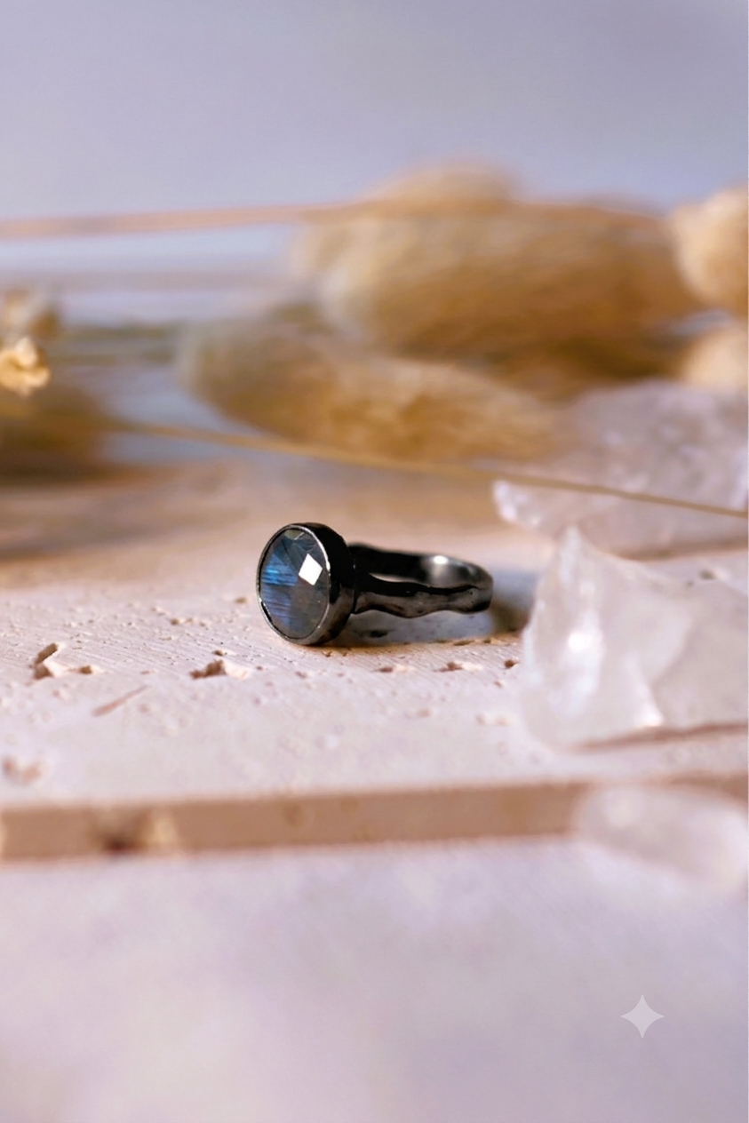 Round Labradorite Ring