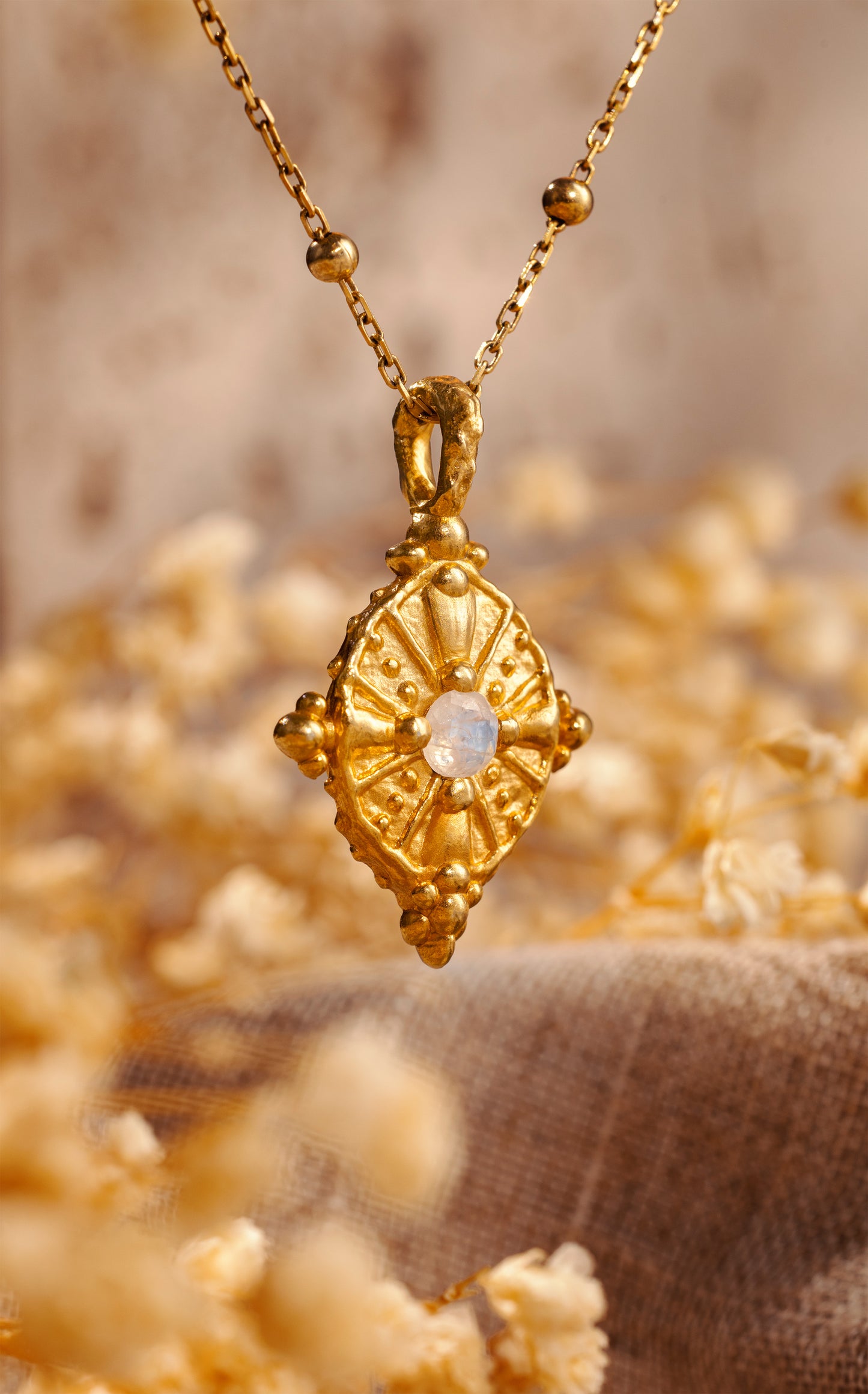 Moonstone Cross Pendant