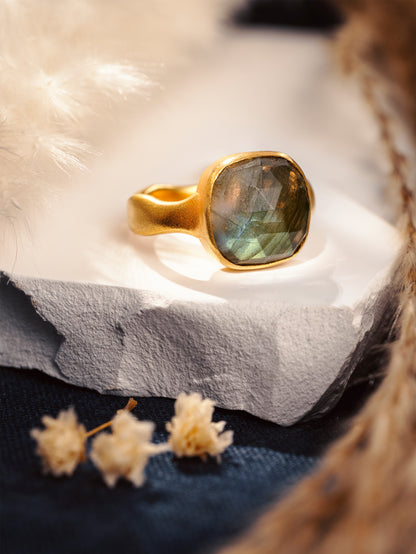 Square Labradorite Ring