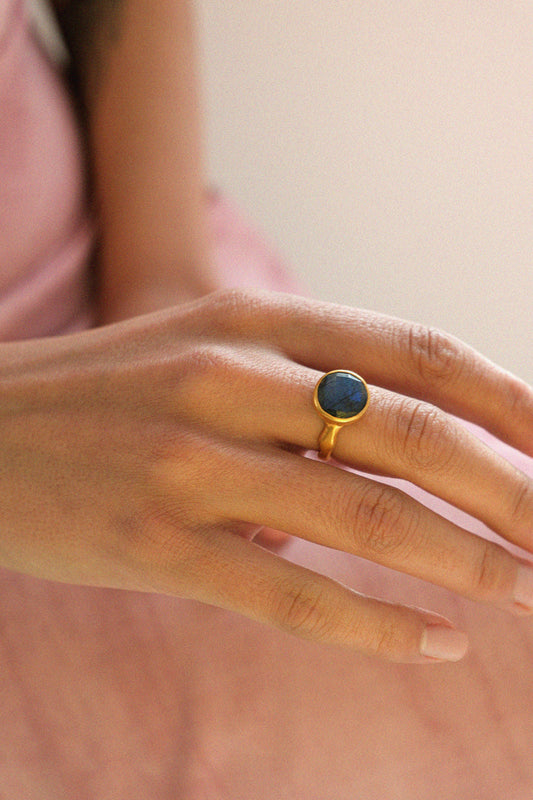 Round Labradorite Ring