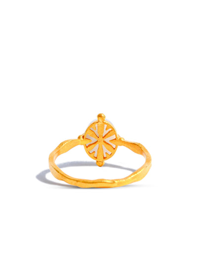 Round Ornament Agata Ring