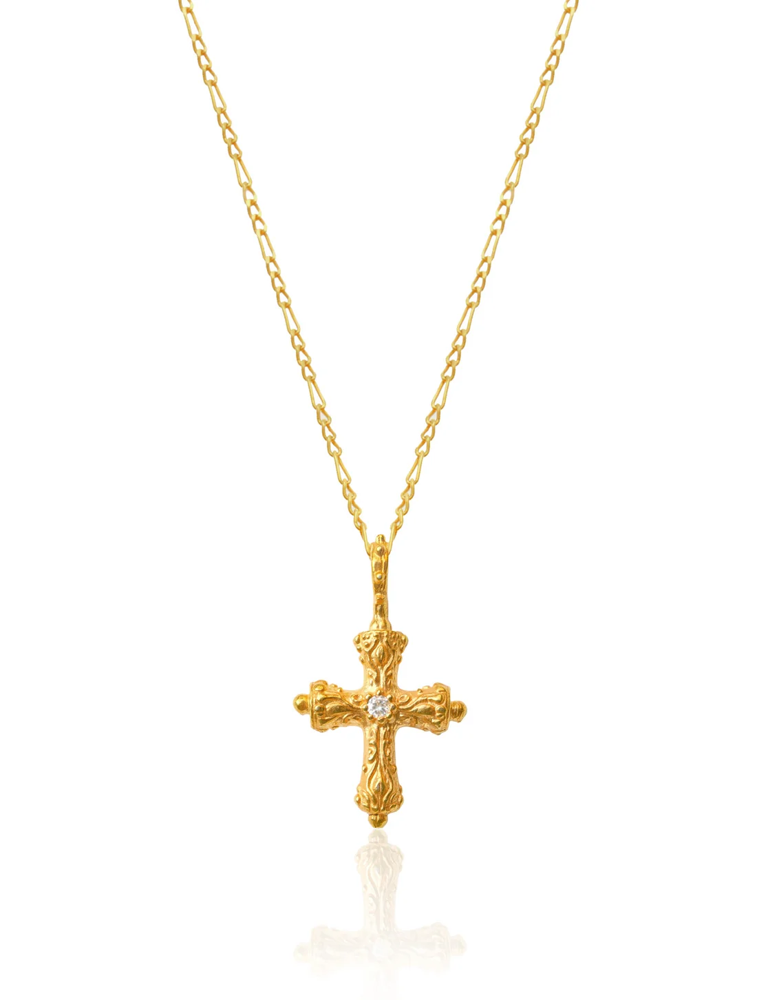 Diamond Ornament Cross Necklace