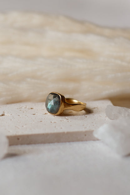 Square Labradorite Ring