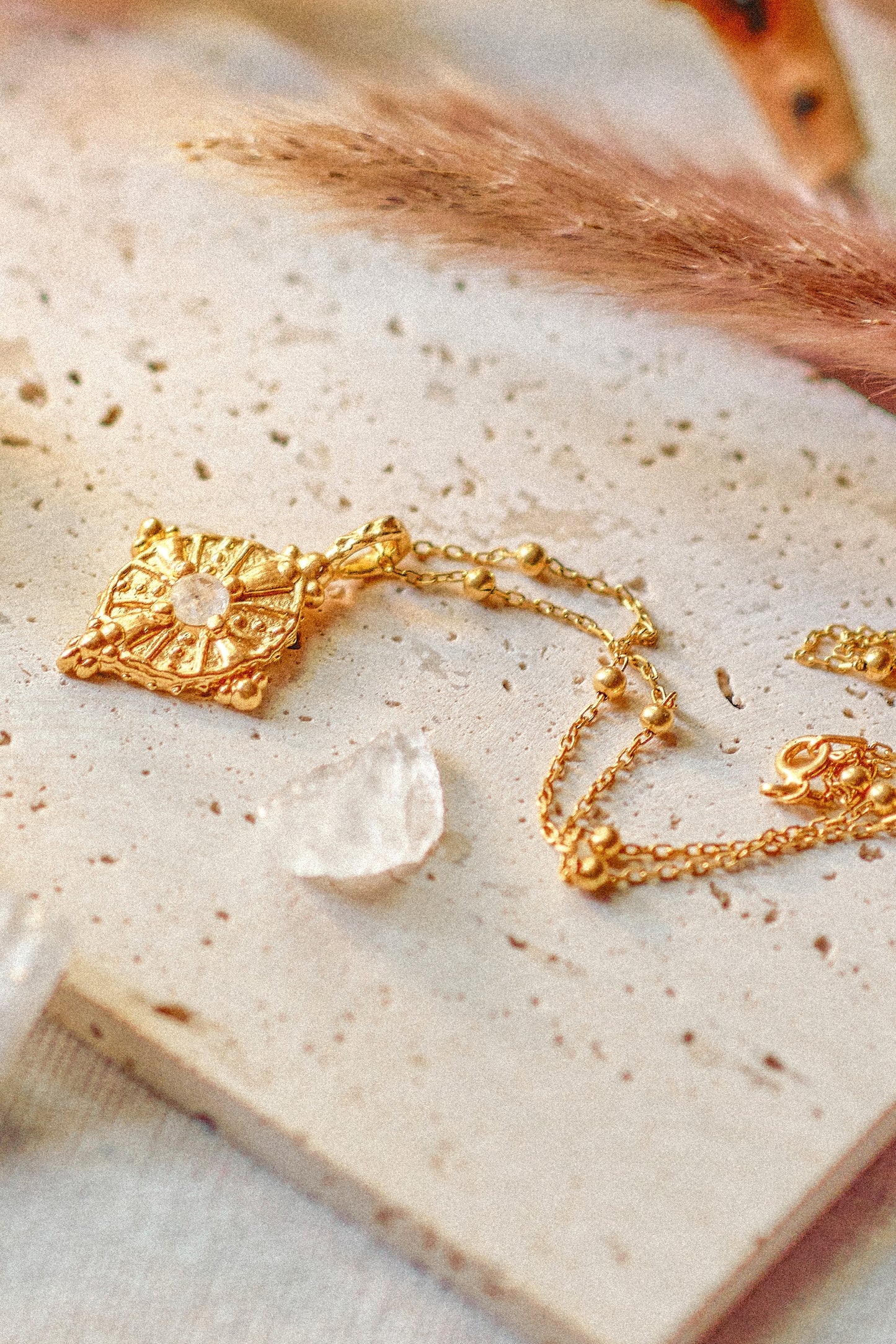 Moonstone Cross Pendant