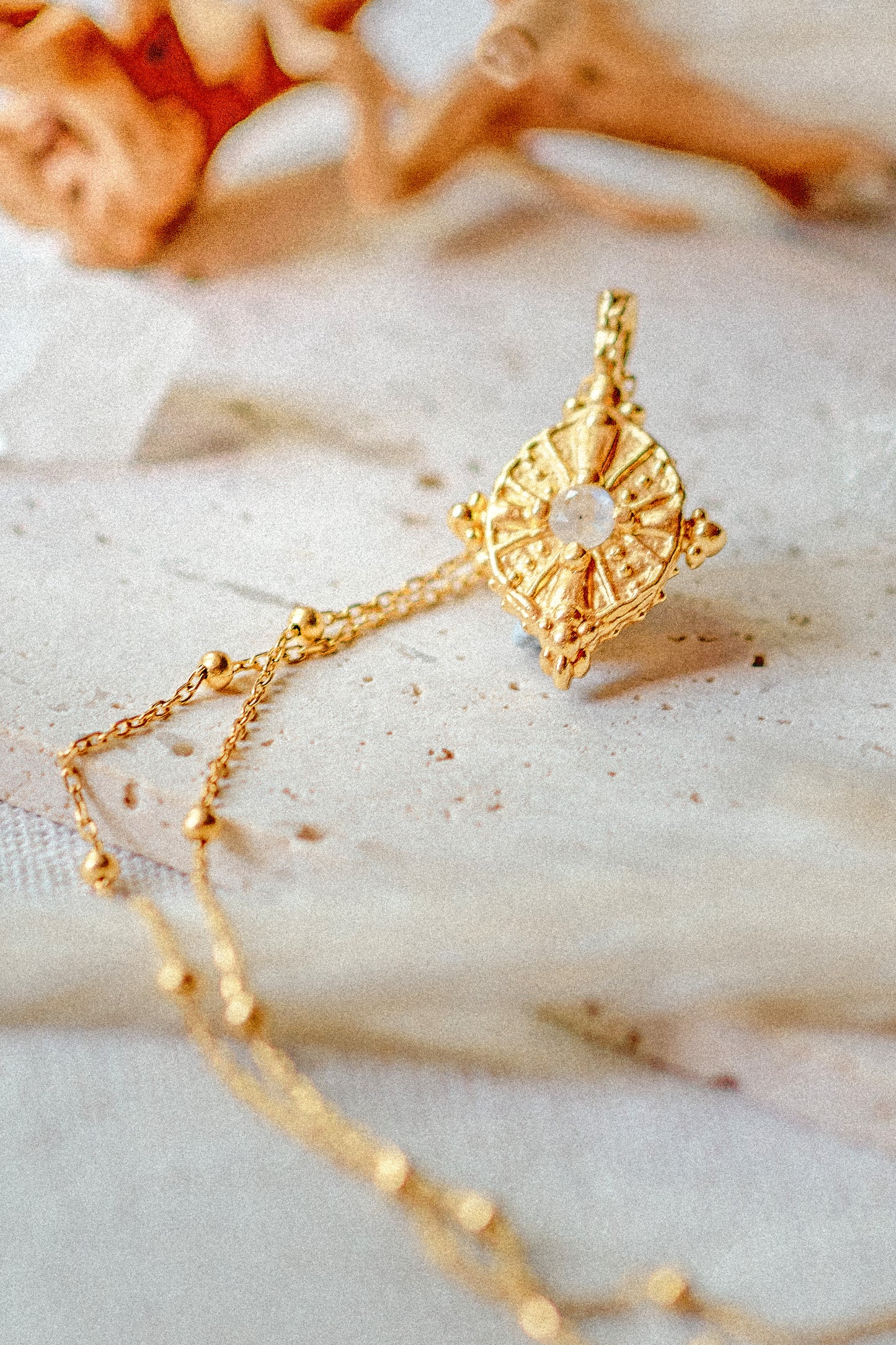 Moonstone Cross Pendant