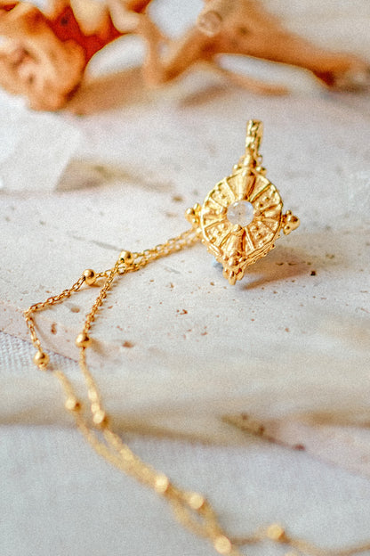 Moonstone Cross Pendant