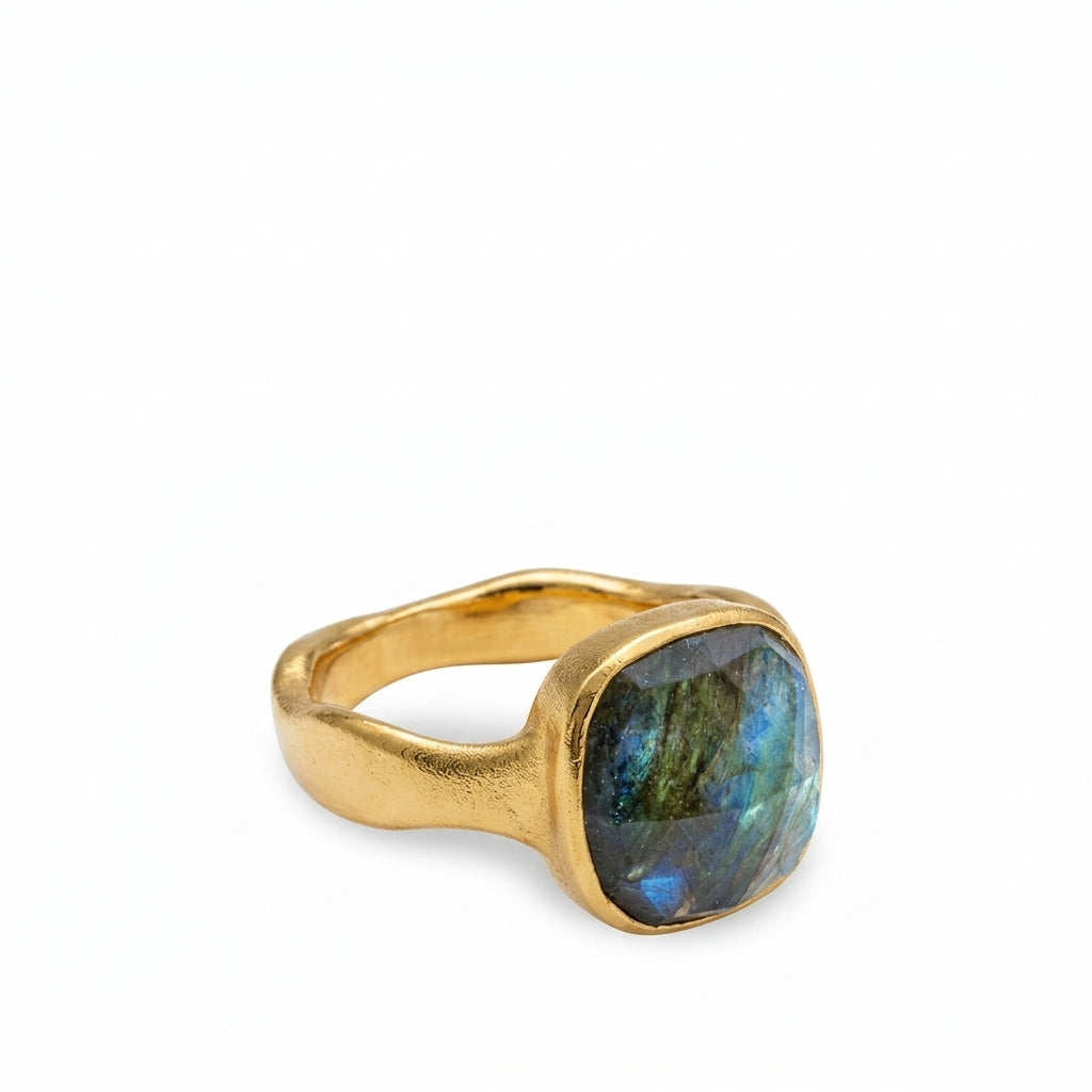 Square Labradorite Ring
