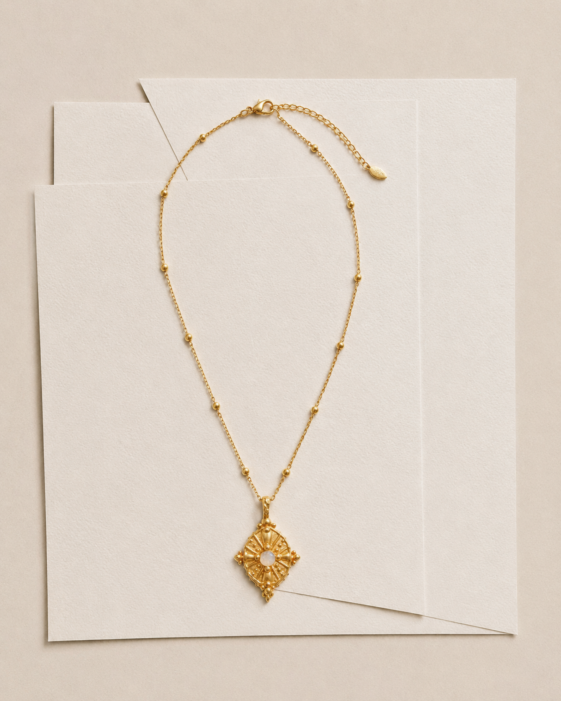 Moonstone Cross Pendant