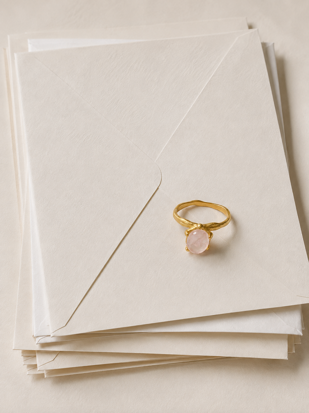 Oval Rose Quartz Ring