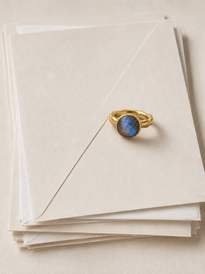 Round Labradorite Ring