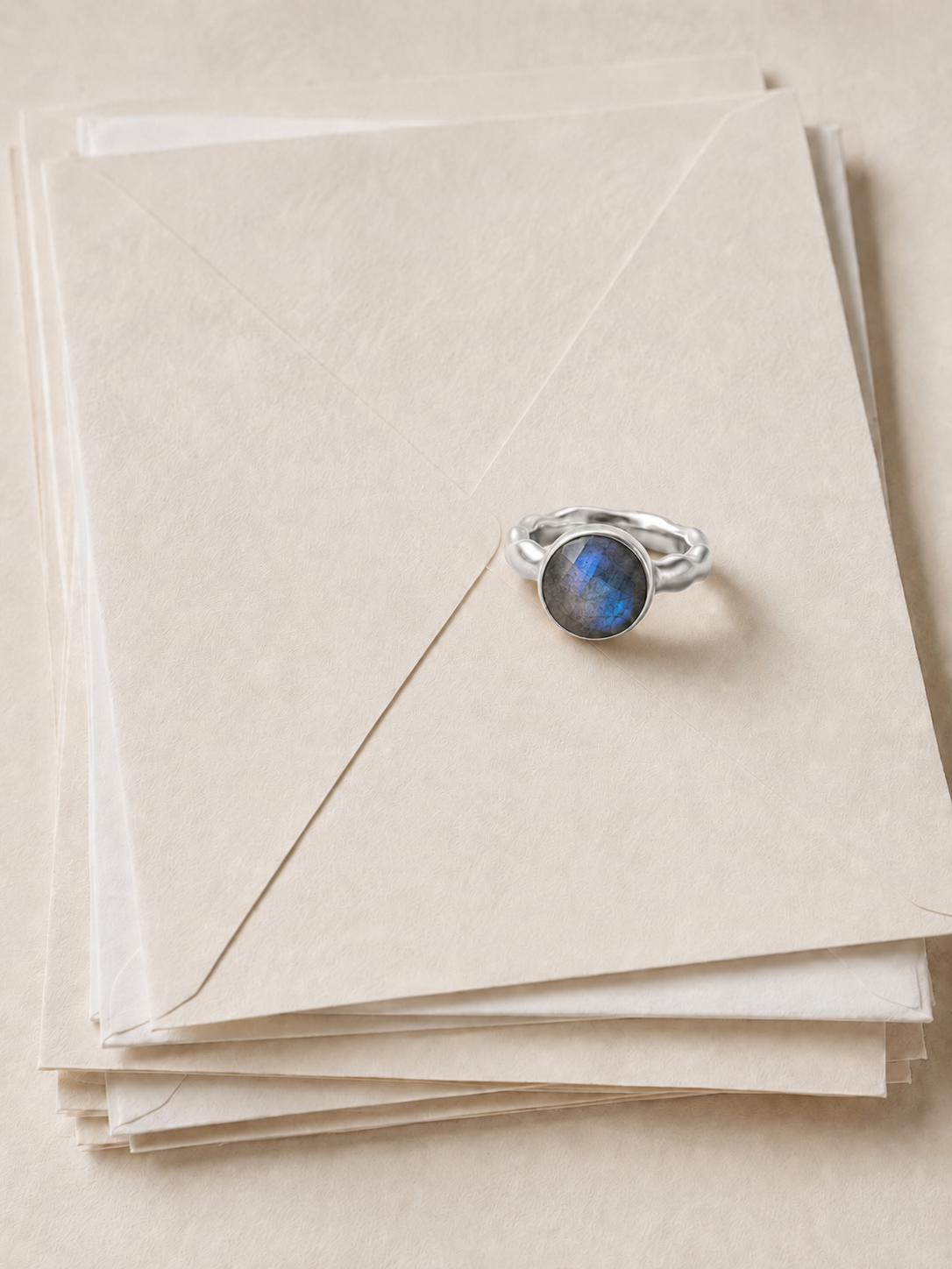 Round Labradorite Ring