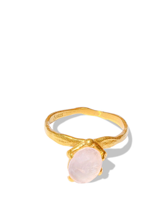 Oval Rose Quartz Ring
