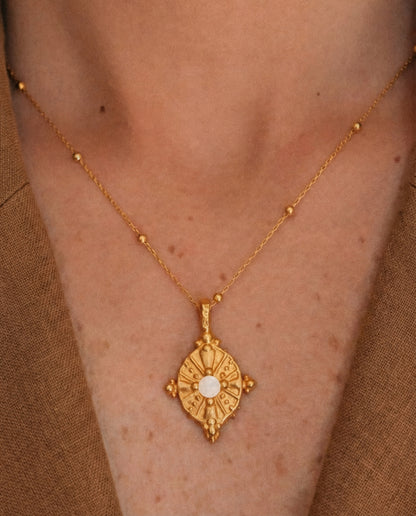 Moonstone Cross Pendant