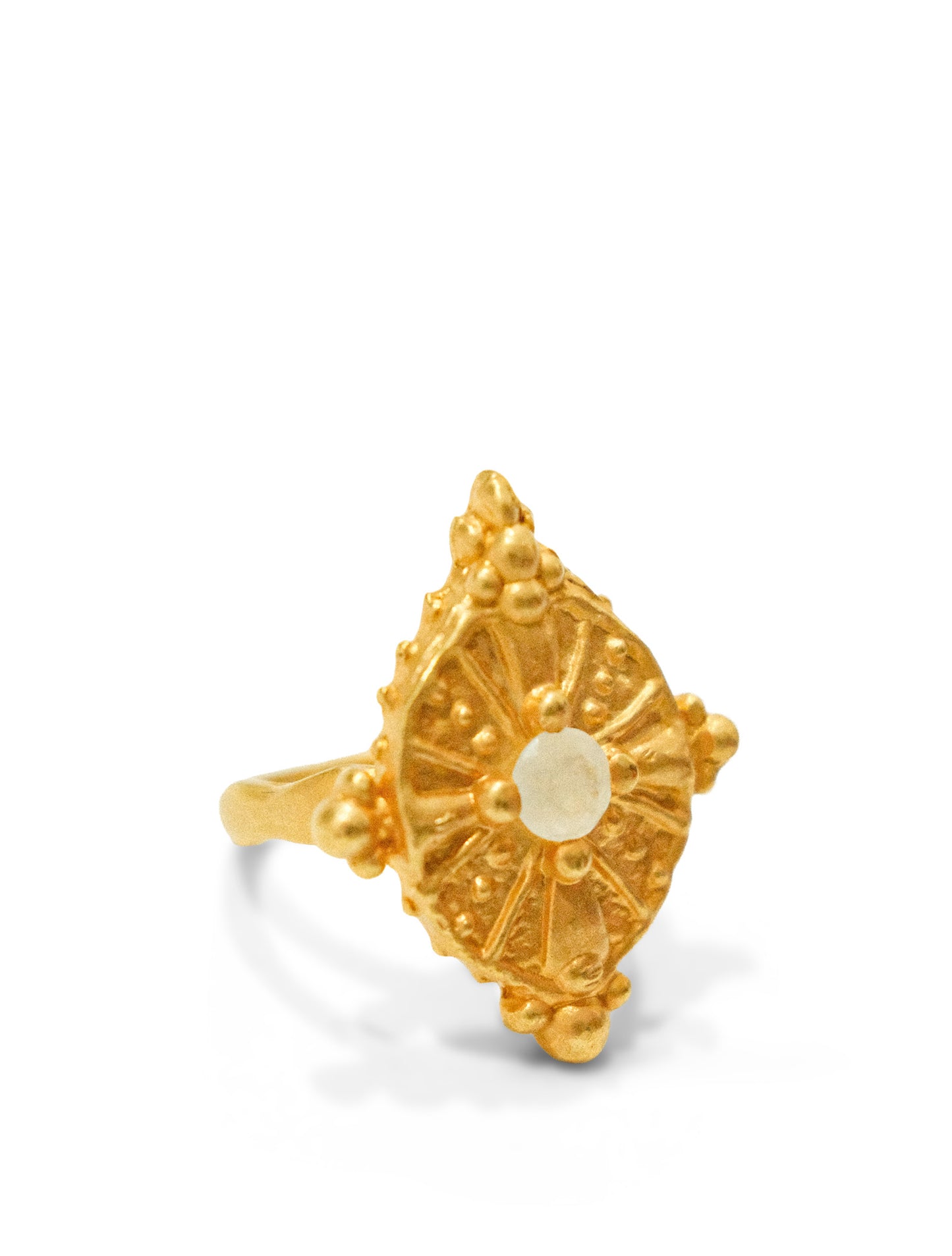 Moonstone Cross Ring