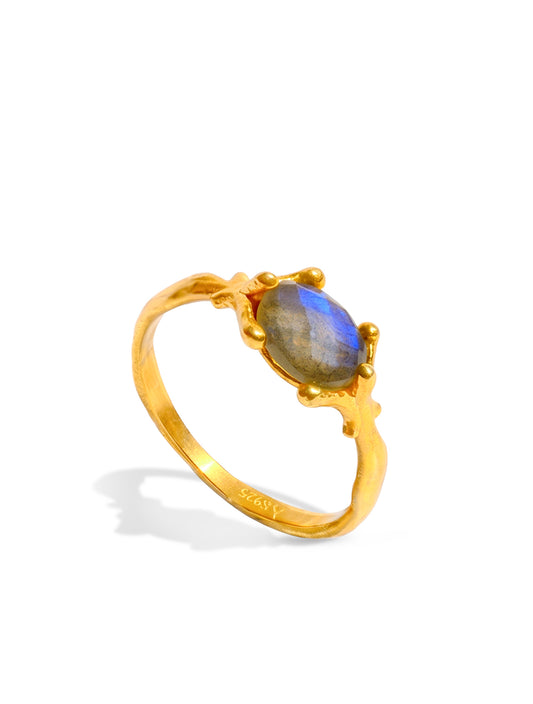 Oval Labradorite Ring