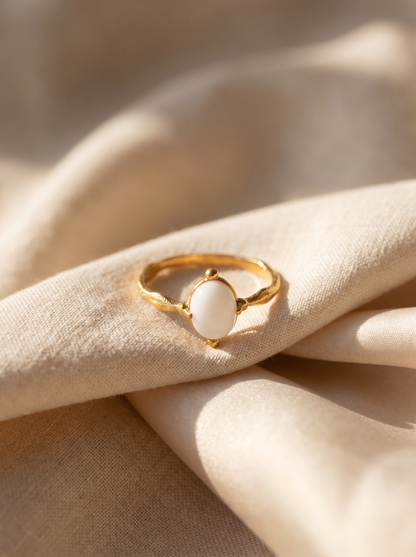 Round Ornament Agata Ring