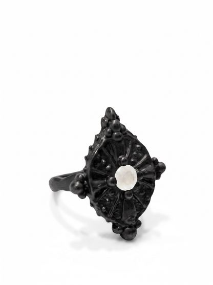 Moonstone Cross Ring