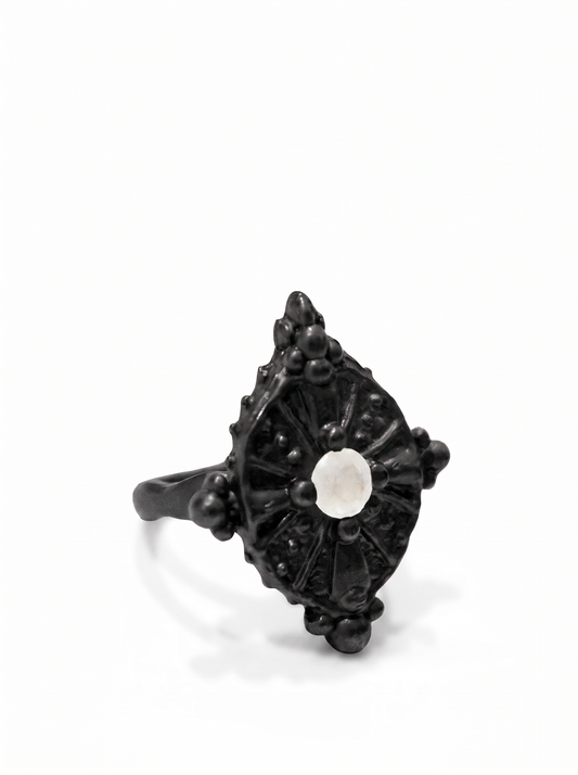 Moonstone Cross Ring