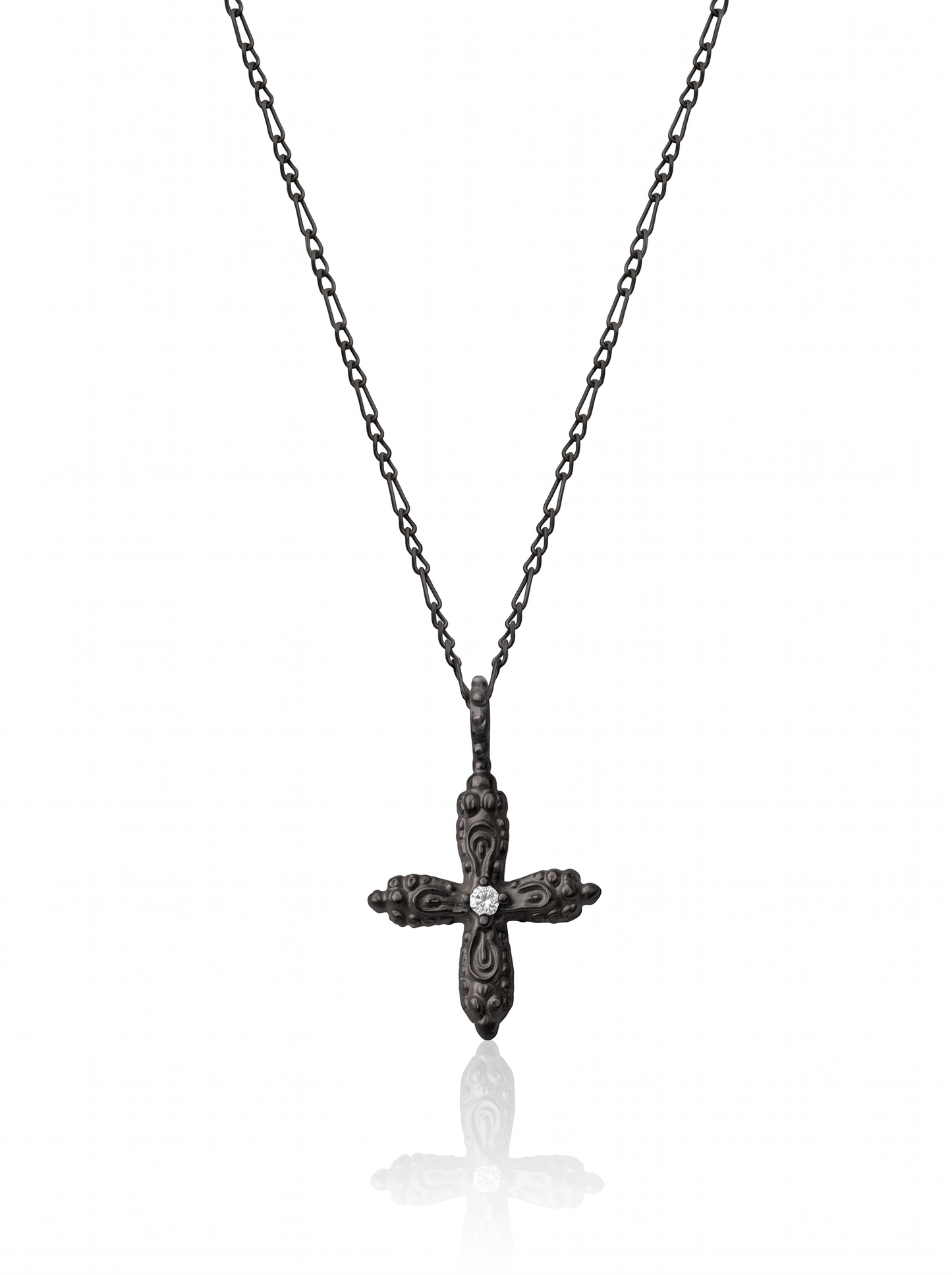 Round Ornament Cross Necklace