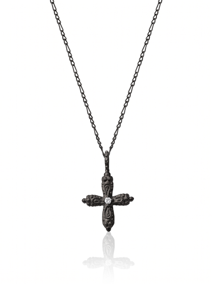 Round Ornament Cross Necklace