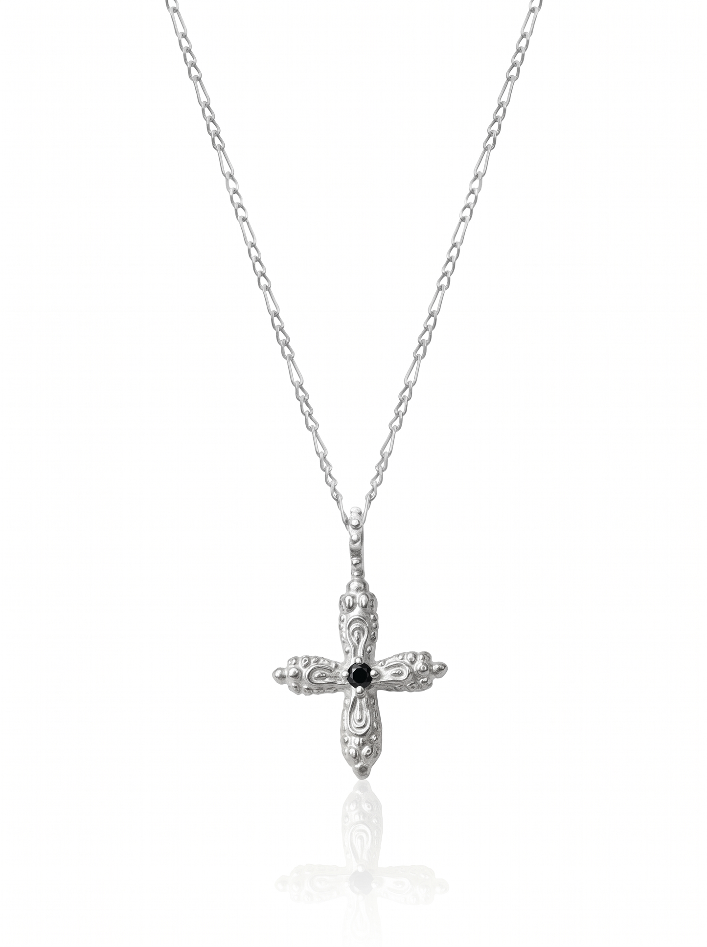 Round Ornament Cross Necklace