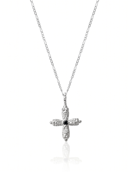 Round Ornament Cross Necklace