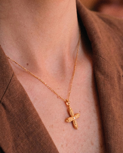 Diamond Ornament Cross Necklace