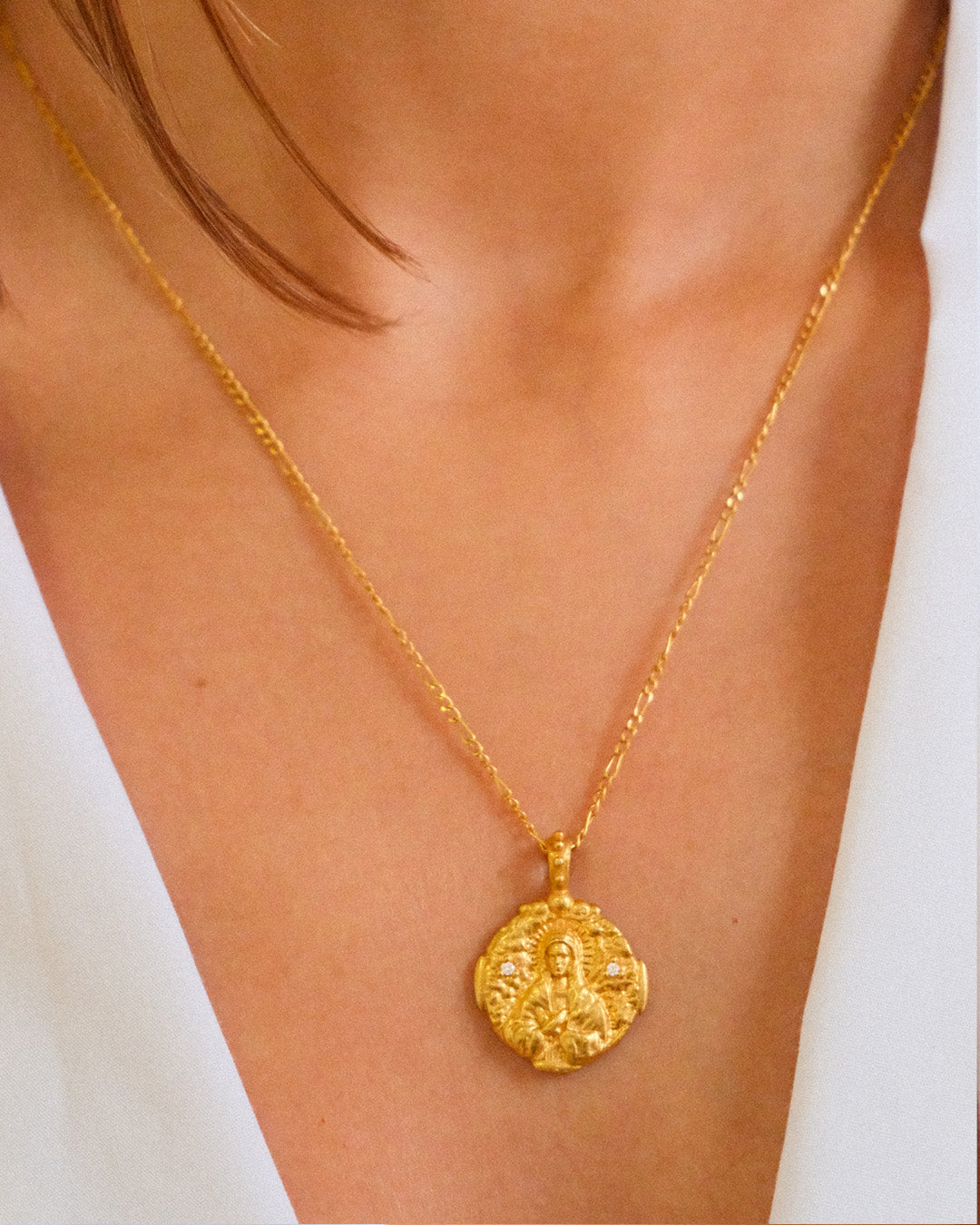 Virgin Mary Diamond Pendant