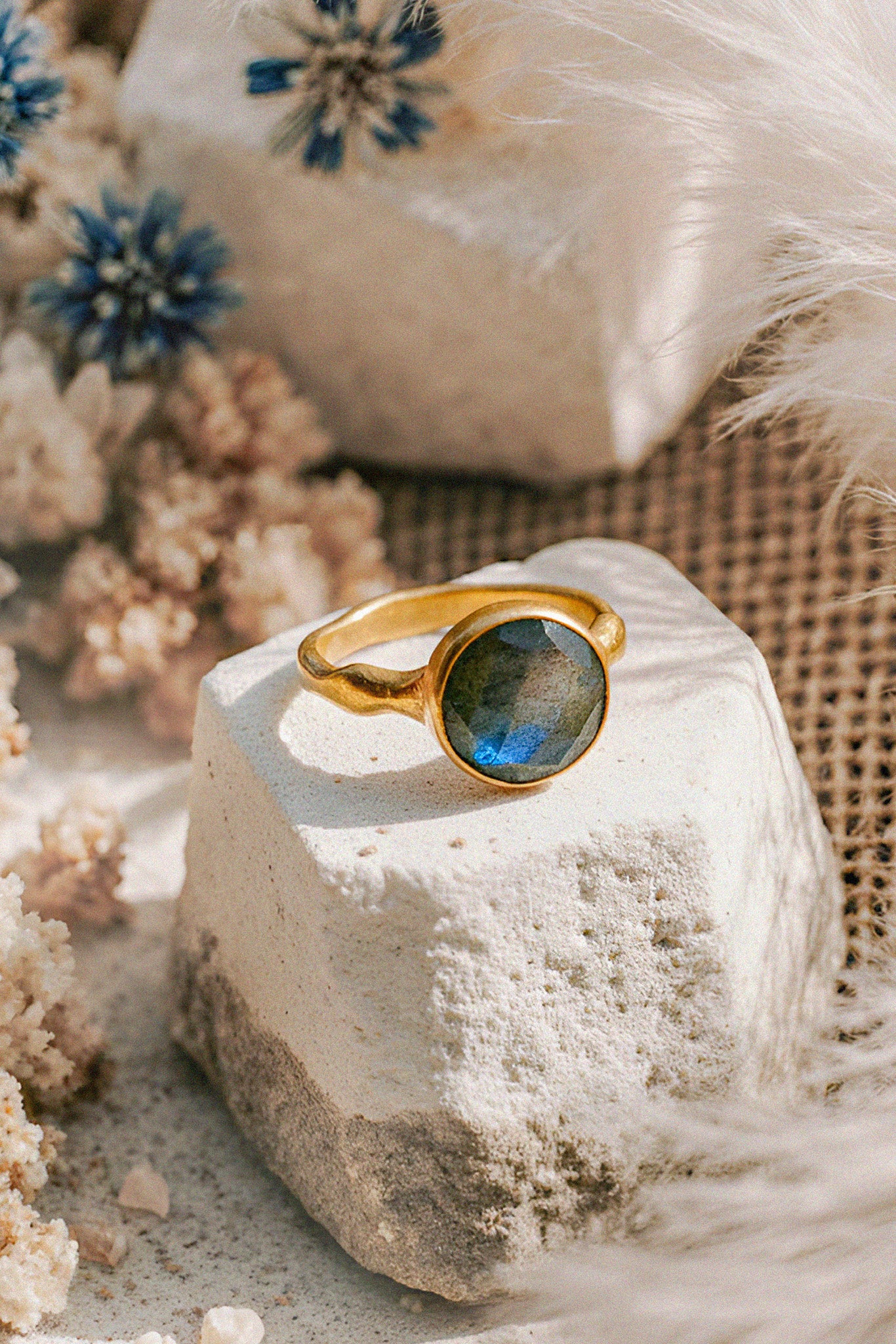 Round Labradorite Ring